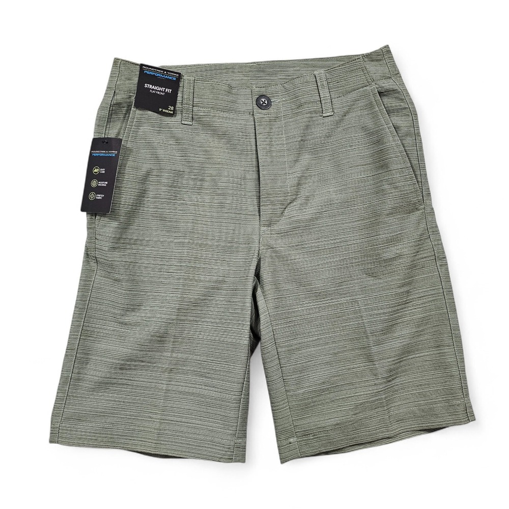 NWT Roundtree & Yorke Performance Shorts‎ Men's 28 Green Straight Fit 9" Inseam